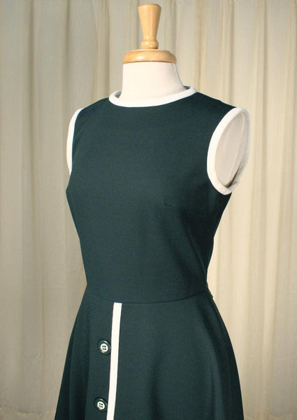 1960s Hunter Green Mod Dress Cats Like Us