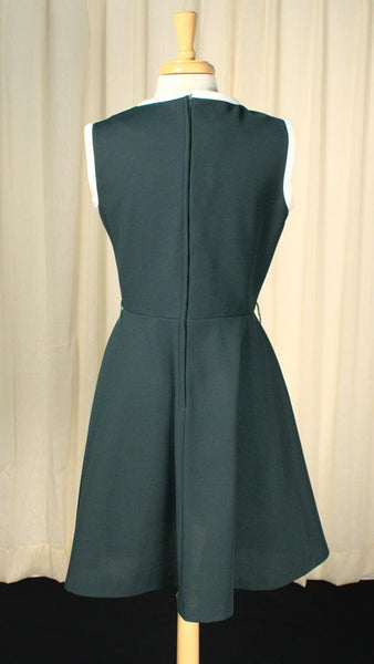 1960s Hunter Green Mod Dress Cats Like Us