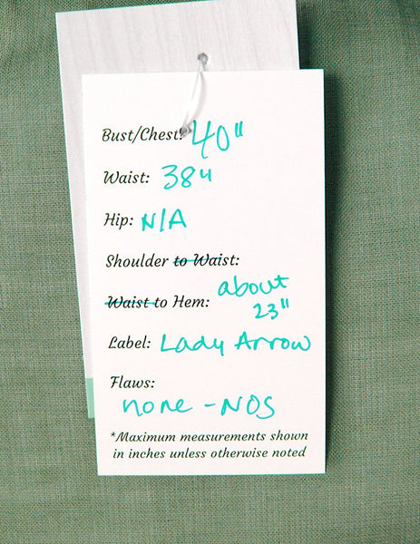 1960s Hunter Green Shirt Cats Like Us