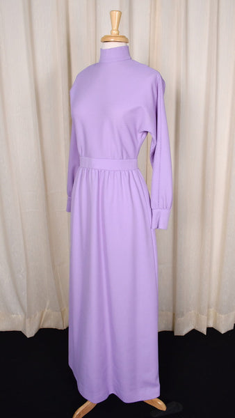 1960s Lavender Maxi Dress Cats Like Us