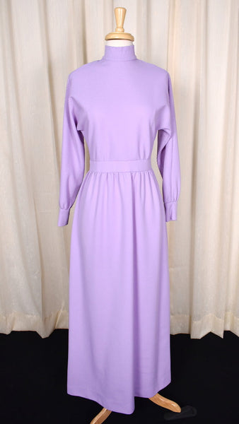 1960s Lavender Maxi Dress Cats Like Us