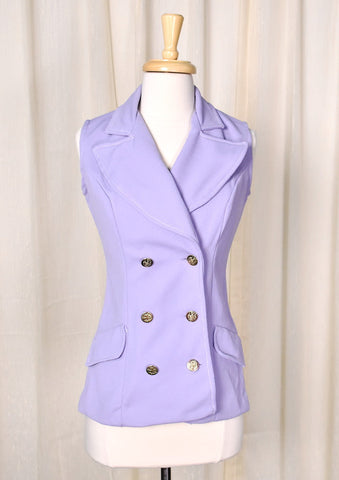 1960s Lavender Sleeveless Top Cats Like Us