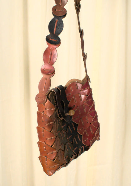 1960s Leather Leaf Handbag Cats Like Us