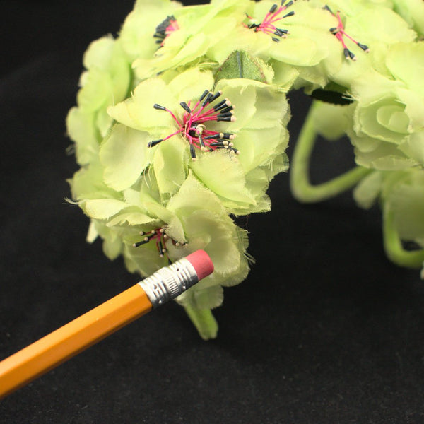 1960s Lime Floral Crescent Hat Cats Like Us