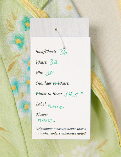 1960s Lime Floral Dress Cats Like Us