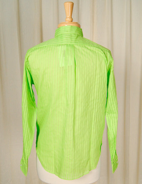 1960s Lime Striped Shirt Cats Like Us