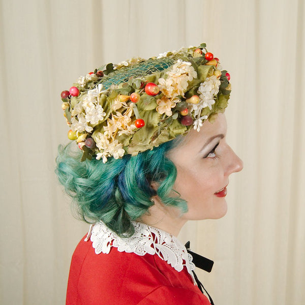 1960s Mini Fruits Hat Cats Like Us