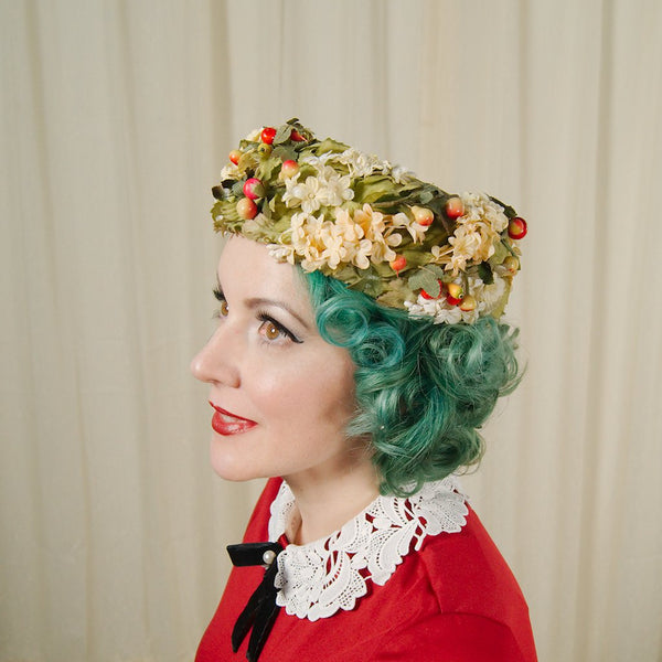 1960s Mini Fruits Hat Cats Like Us
