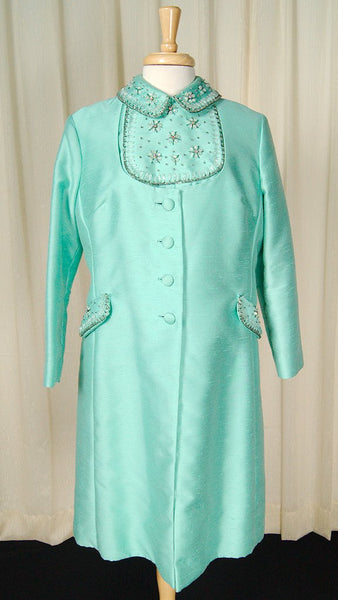 1960s Mint Beaded Dress Suit Cats Like Us