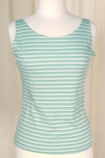 1960s Mint Striped Tank Top Cats Like Us