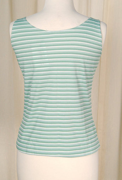 1960s Mint Striped Tank Top Cats Like Us
