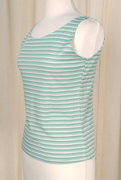 1960s Mint Striped Tank Top Cats Like Us