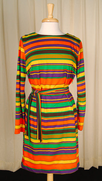 1960s Mod Striped Shift Dress Cats Like Us