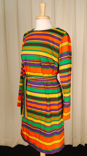 1960s Mod Striped Shift Dress Cats Like Us