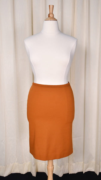 1960s Modern Rust Skirt Suit Cats Like Us