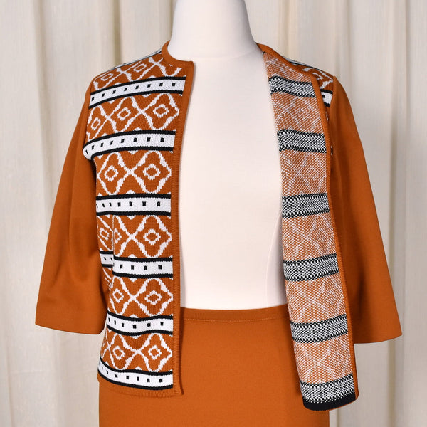 1960s Modern Rust Skirt Suit Cats Like Us