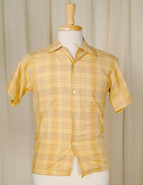 1960s Mustard Plaid SS Shirt Cats Like Us