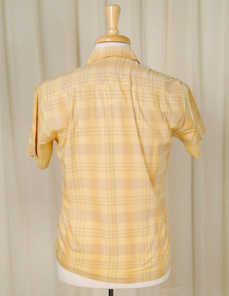 1960s Mustard Plaid SS Shirt Cats Like Us