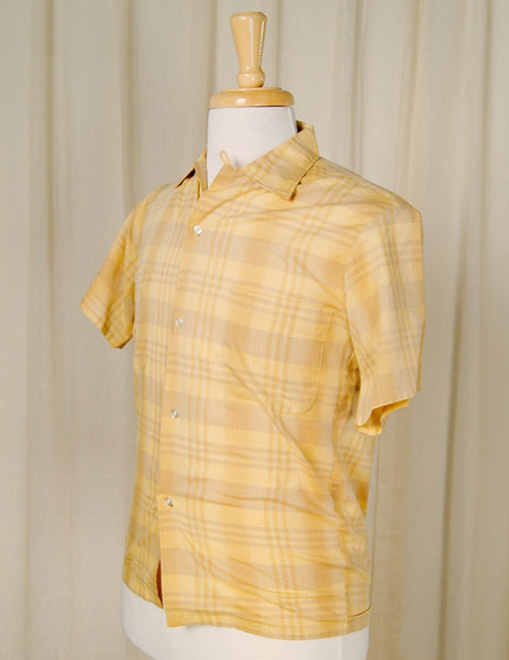 1960s Mustard Plaid SS Shirt Cats Like Us