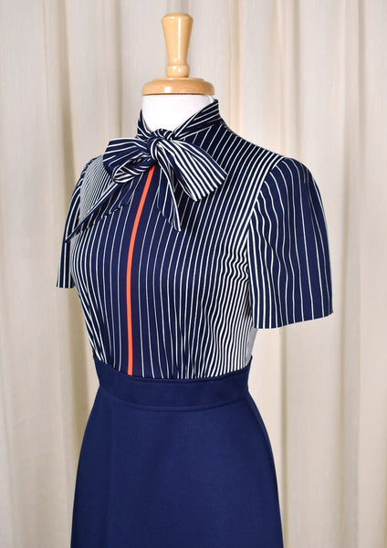 1960s Navy Striped Dress Suit Cats Like Us