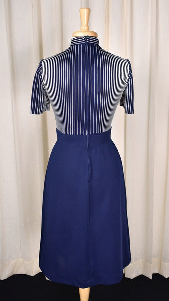 1960s Navy Striped Dress Suit Cats Like Us
