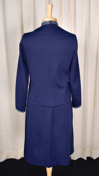 1960s Navy Striped Dress Suit Cats Like Us
