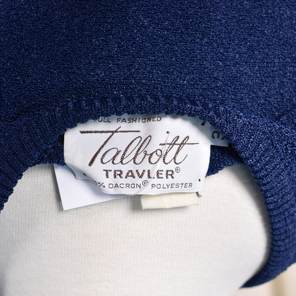 1960s Navy V Neck Vintage Knit Top Cats Like Us