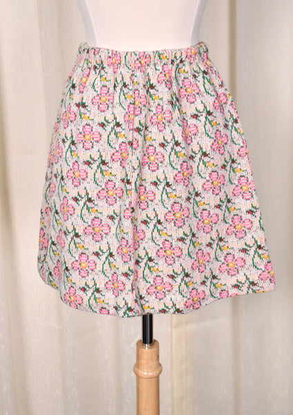 1960s Neon Pink Floral Knit Set Cats Like Us