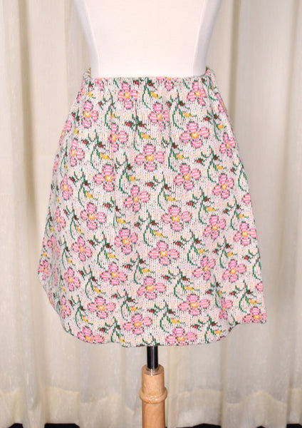 1960s Neon Pink Floral Knit Set Cats Like Us
