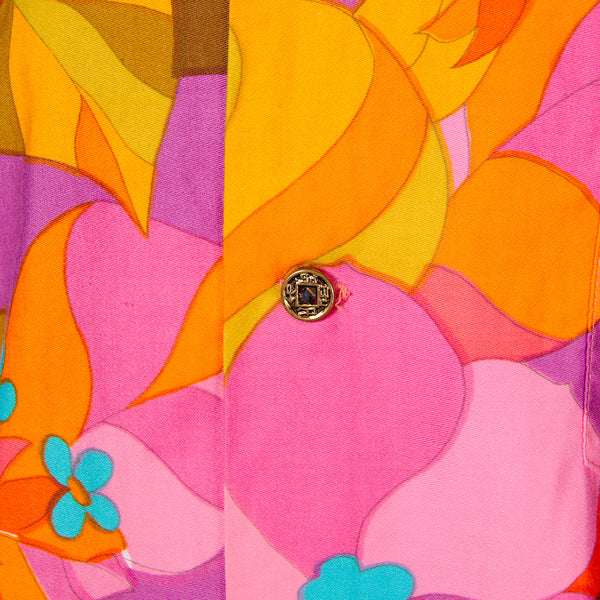 1960s Neon Pink Hawaiian Shirt Cats Like Us