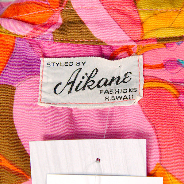 1960s Neon Pink Hawaiian Shirt Cats Like Us