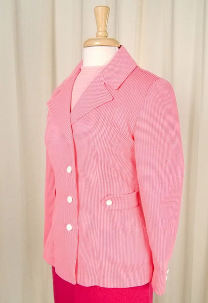 1960s Neon Pink & White Blazer Cats Like Us