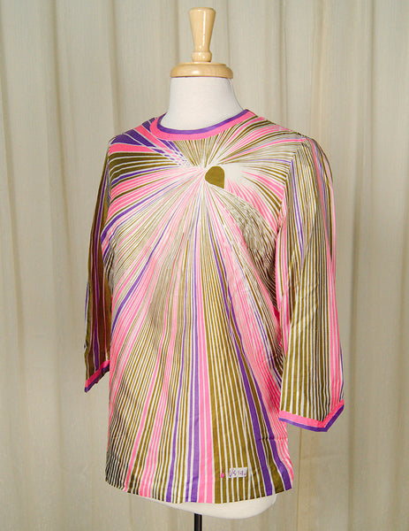 1960s Neon Vera Burst Blouse Cats Like Us