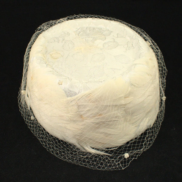 1960s Off White Feather Hat Cats Like Us