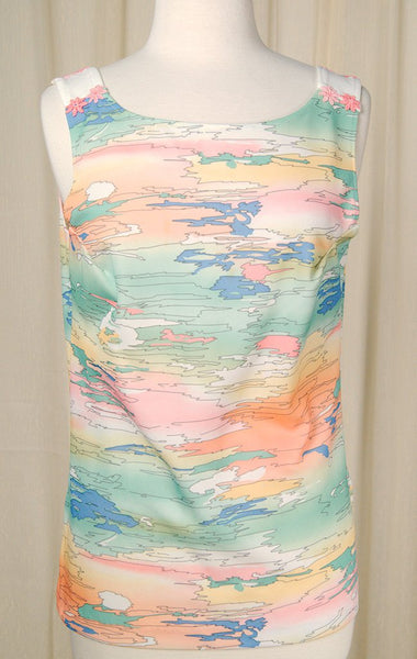 1960s Pastel Landscape Tank Set Cats Like Us