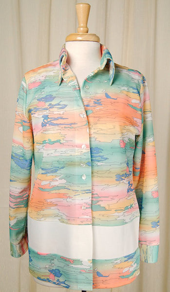 1960s Pastel Landscape Tank Set Cats Like Us