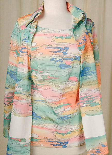 1960s Pastel Landscape Tank Set Cats Like Us