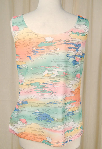 1960s Pastel Landscape Tank Set Cats Like Us