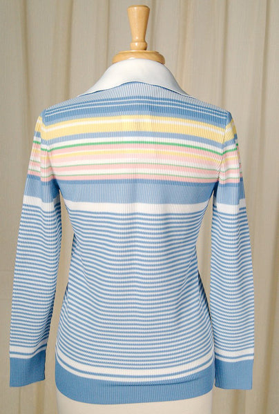 1960s Pastel Striped Knit Top Cats Like Us