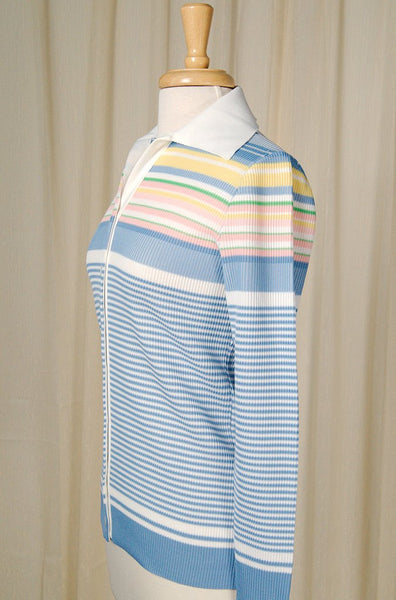 1960s Pastel Striped Knit Top Cats Like Us