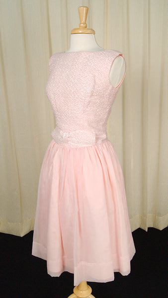 1960s Pink Bow Swing Dress Cats Like Us