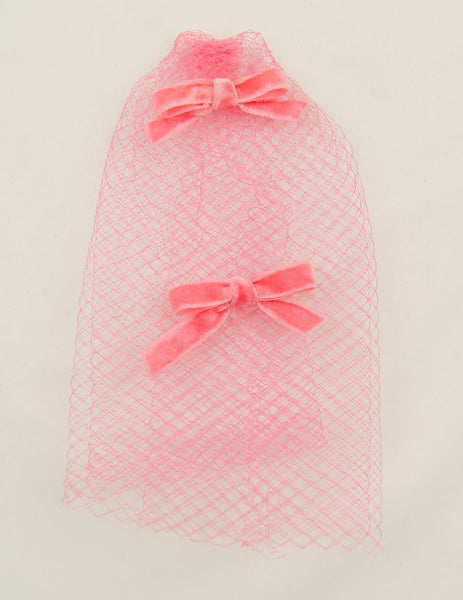 1960s Pink Bow Veil Whimsy Hat Cats Like Us
