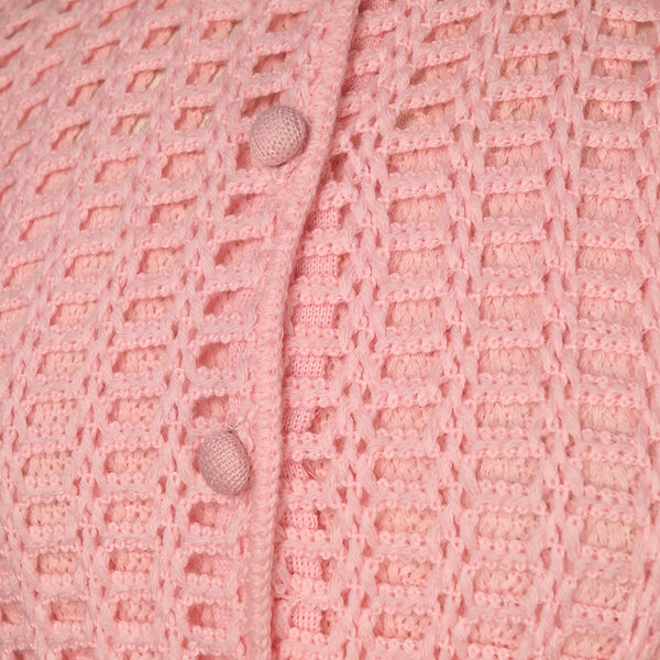 1960s Pink Crocheted Twin Set Cats Like Us