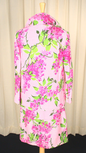 1960s Pink Floral Vintage Dress Suit Cats Like Us