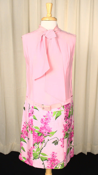 1960s Pink Floral Vintage Dress Suit Cats Like Us