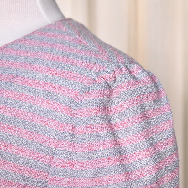 1960s Pink & Gray Striped Set Cats Like Us