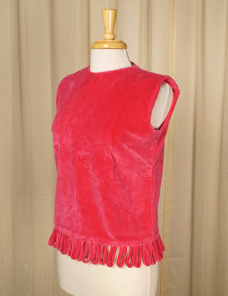 1960s Pink Velvet Loop Top Cats Like Us