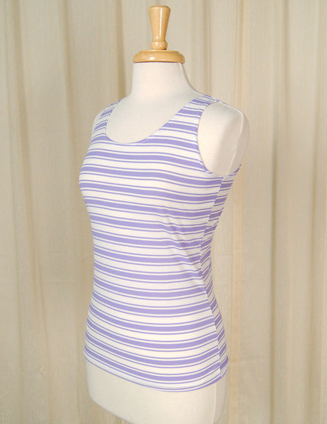 1960s Purple Striped Tank Top Cats Like Us
