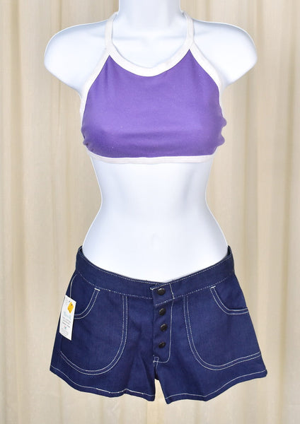 1960s Purple Tie Halter Top Cats Like Us