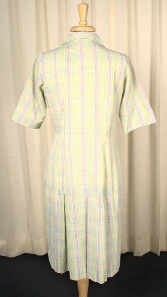 1960s Purple Vintage Plaid Dress Cats Like Us